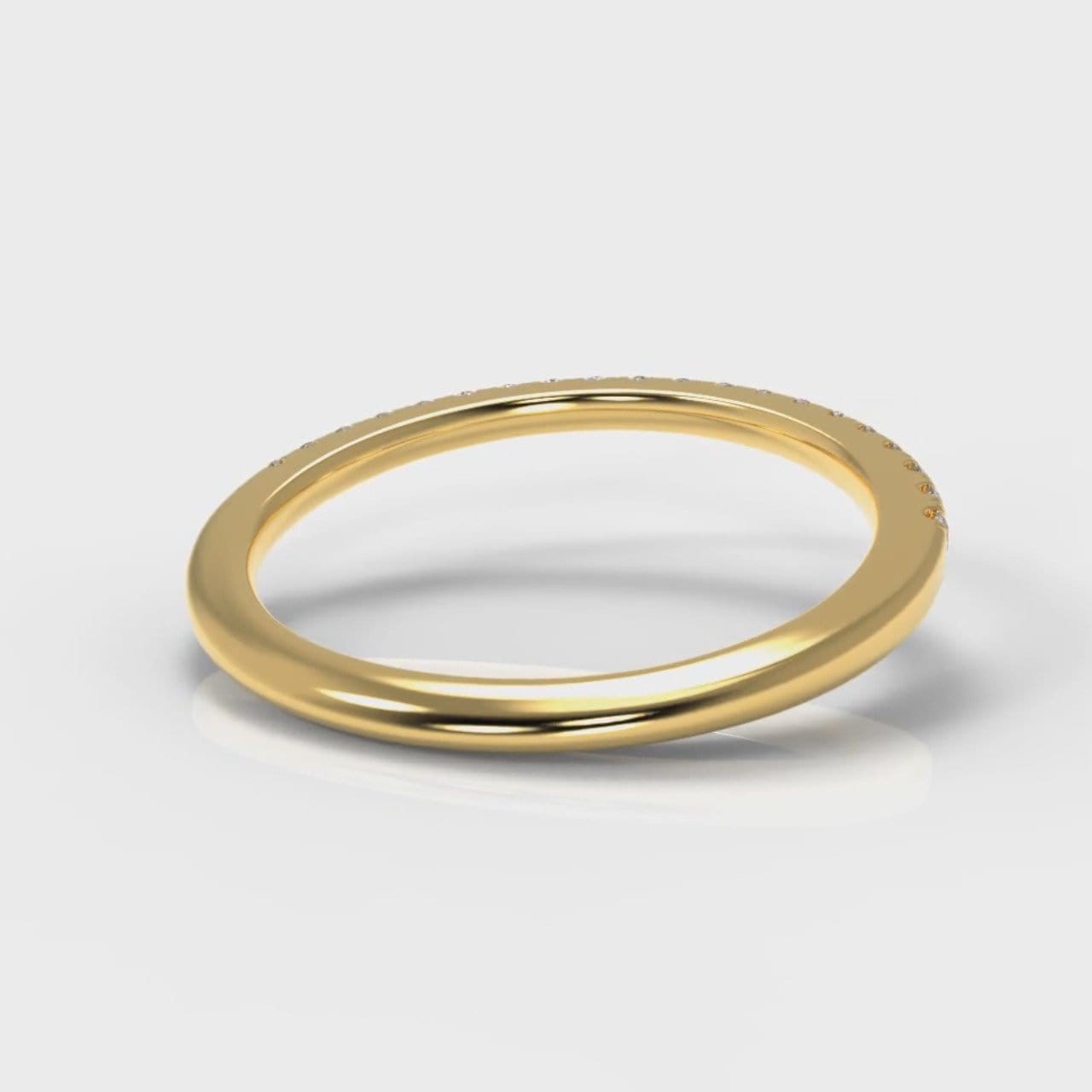 Petite Micropavé Diamond Wedding Ring - Yellow Gold
