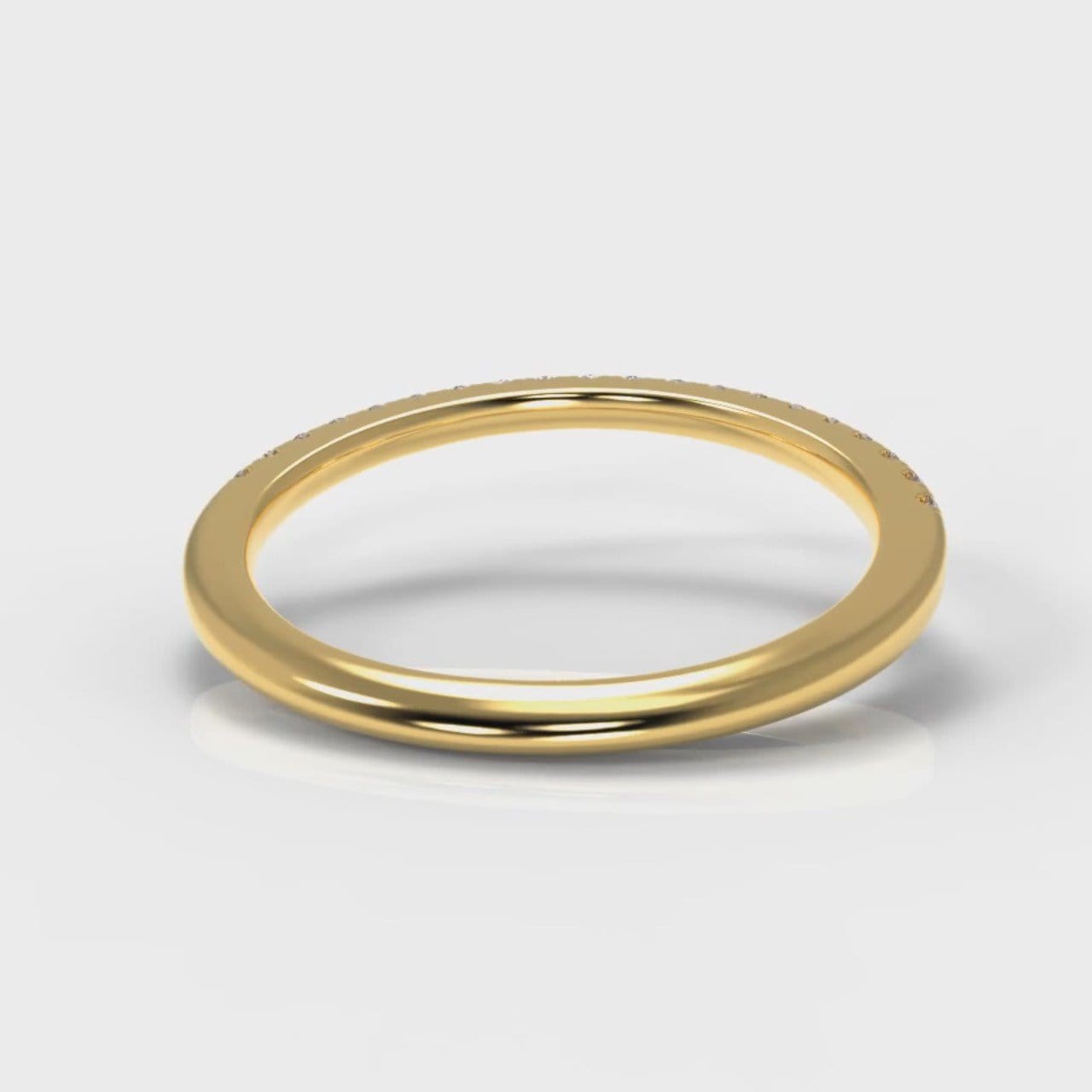 Petite Micropavé Diamond Wedding Ring - Yellow Gold