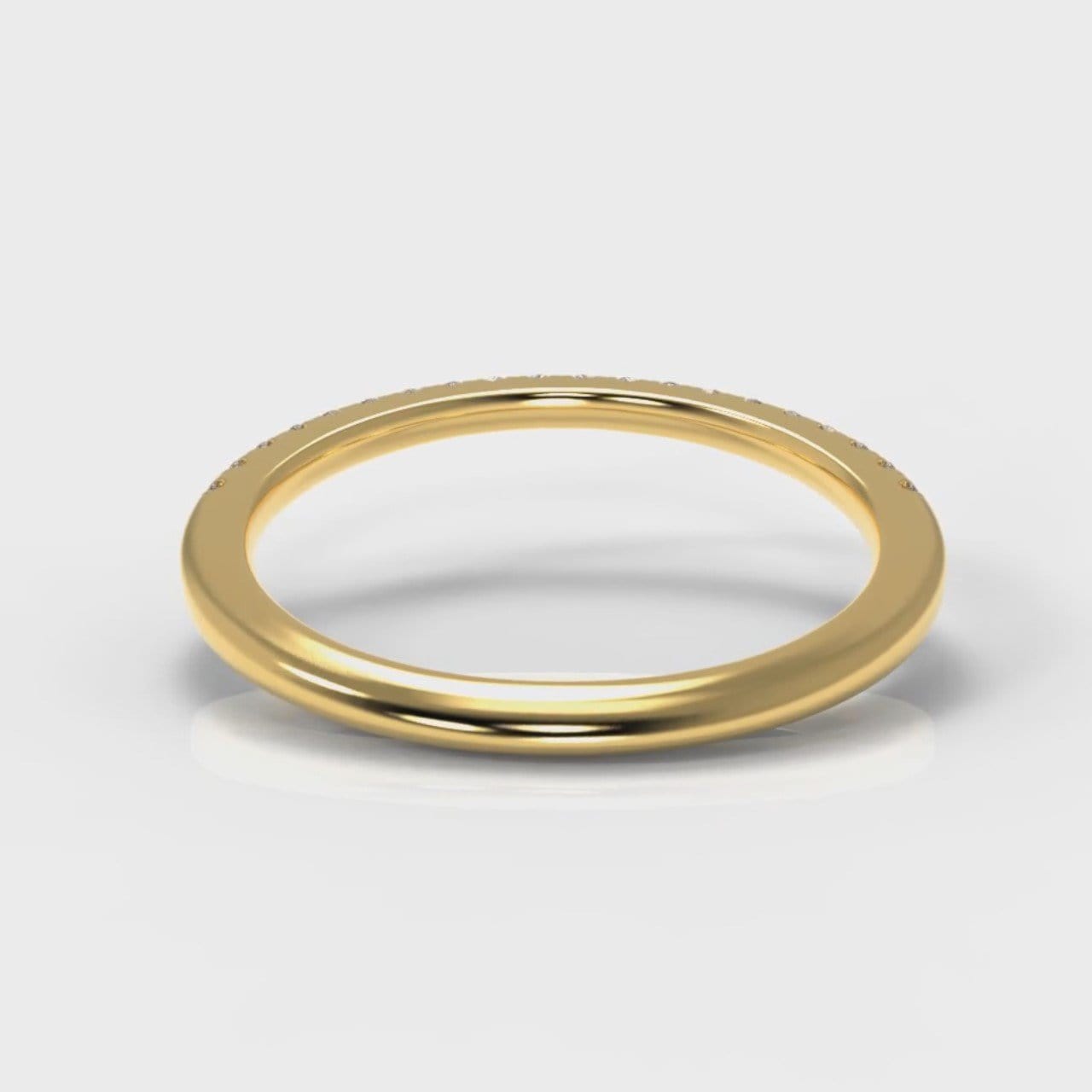 Petite Micropavé Diamond Wedding Ring - Yellow Gold