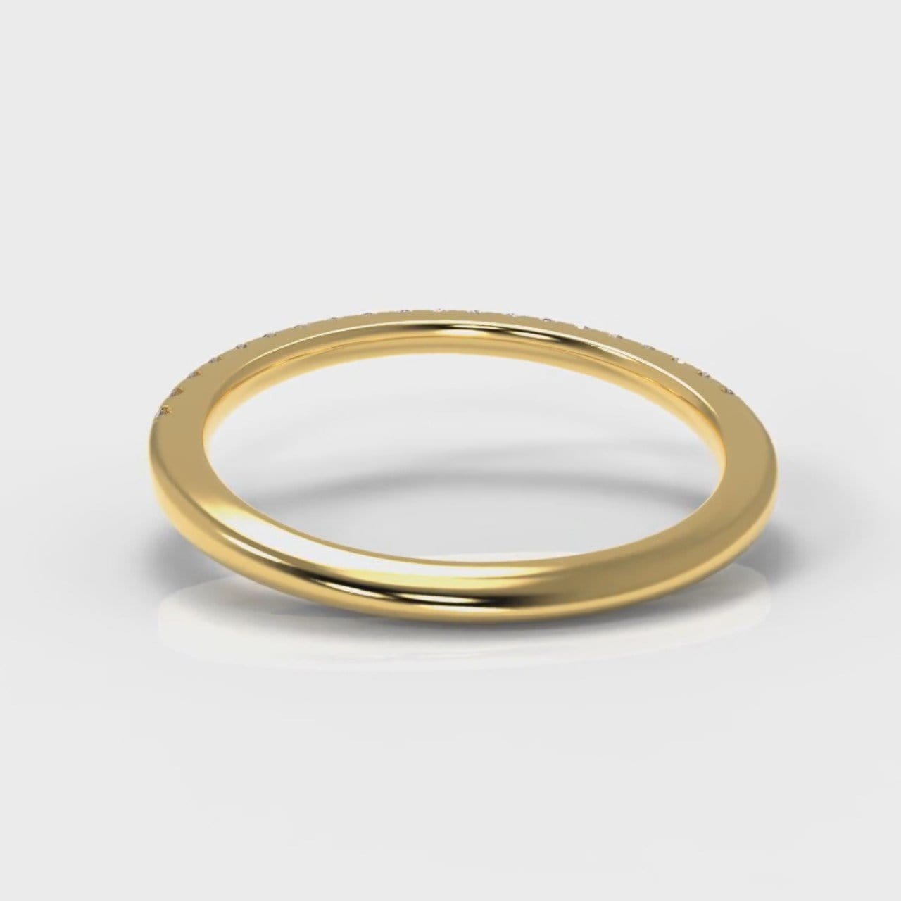 Petite Micropavé Diamond Wedding Ring - Yellow Gold