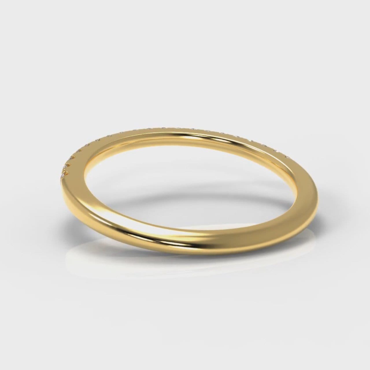 Petite Micropavé Diamond Wedding Ring - Yellow Gold