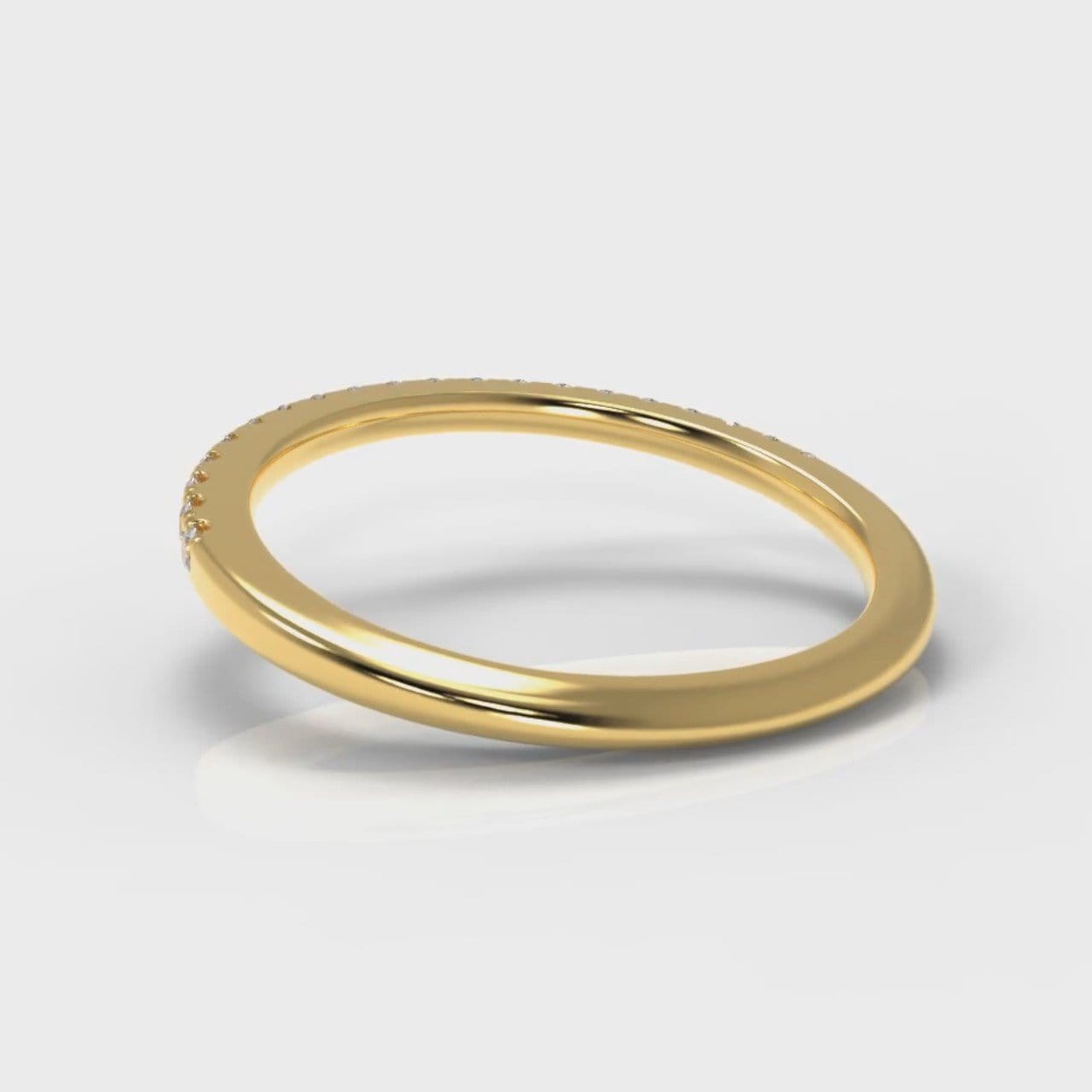 Petite Micropavé Diamond Wedding Ring - Yellow Gold