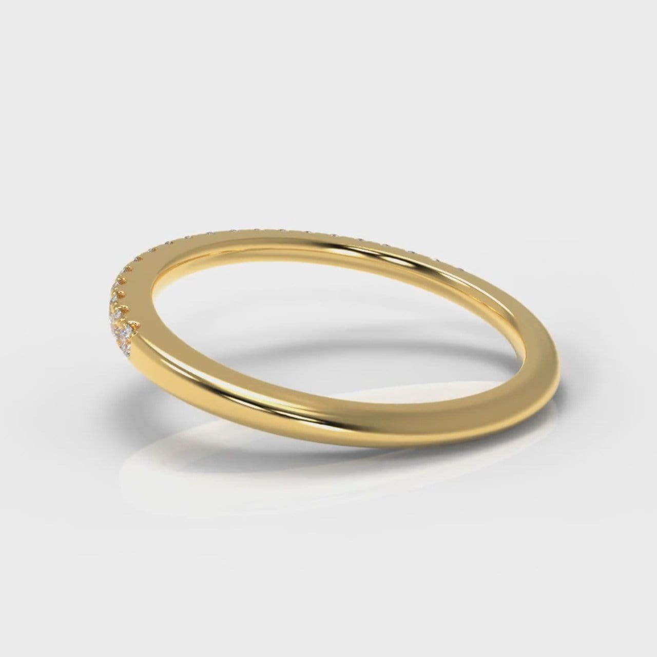 Petite Micropavé Diamond Wedding Ring - Yellow Gold