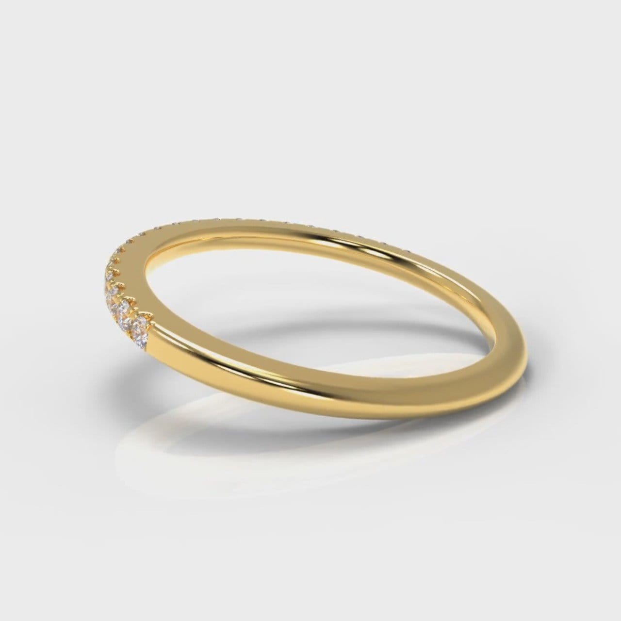 Petite Micropavé Diamond Wedding Ring - Yellow Gold