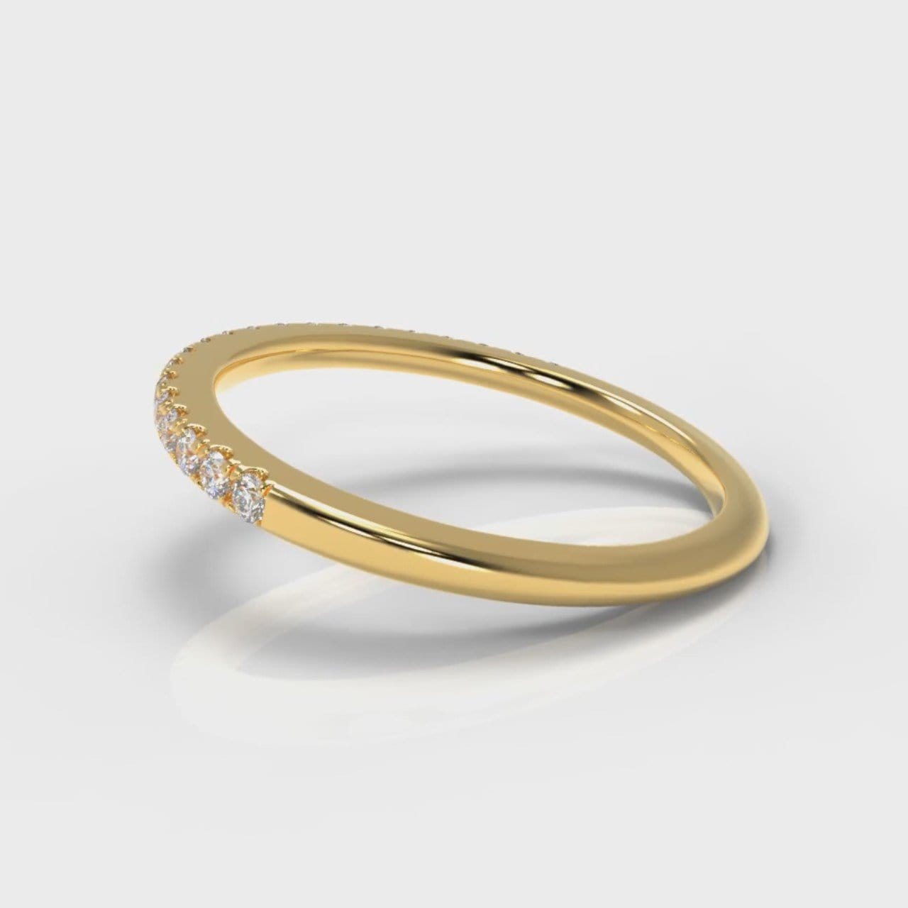 Petite Micropavé Diamond Wedding Ring - Yellow Gold