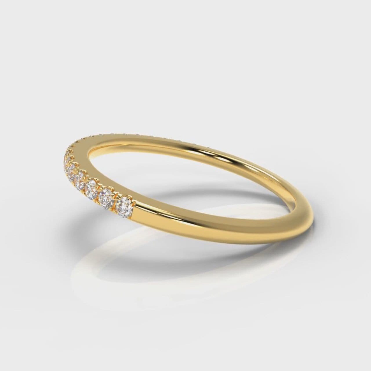 Petite Micropavé Diamond Wedding Ring - Yellow Gold
