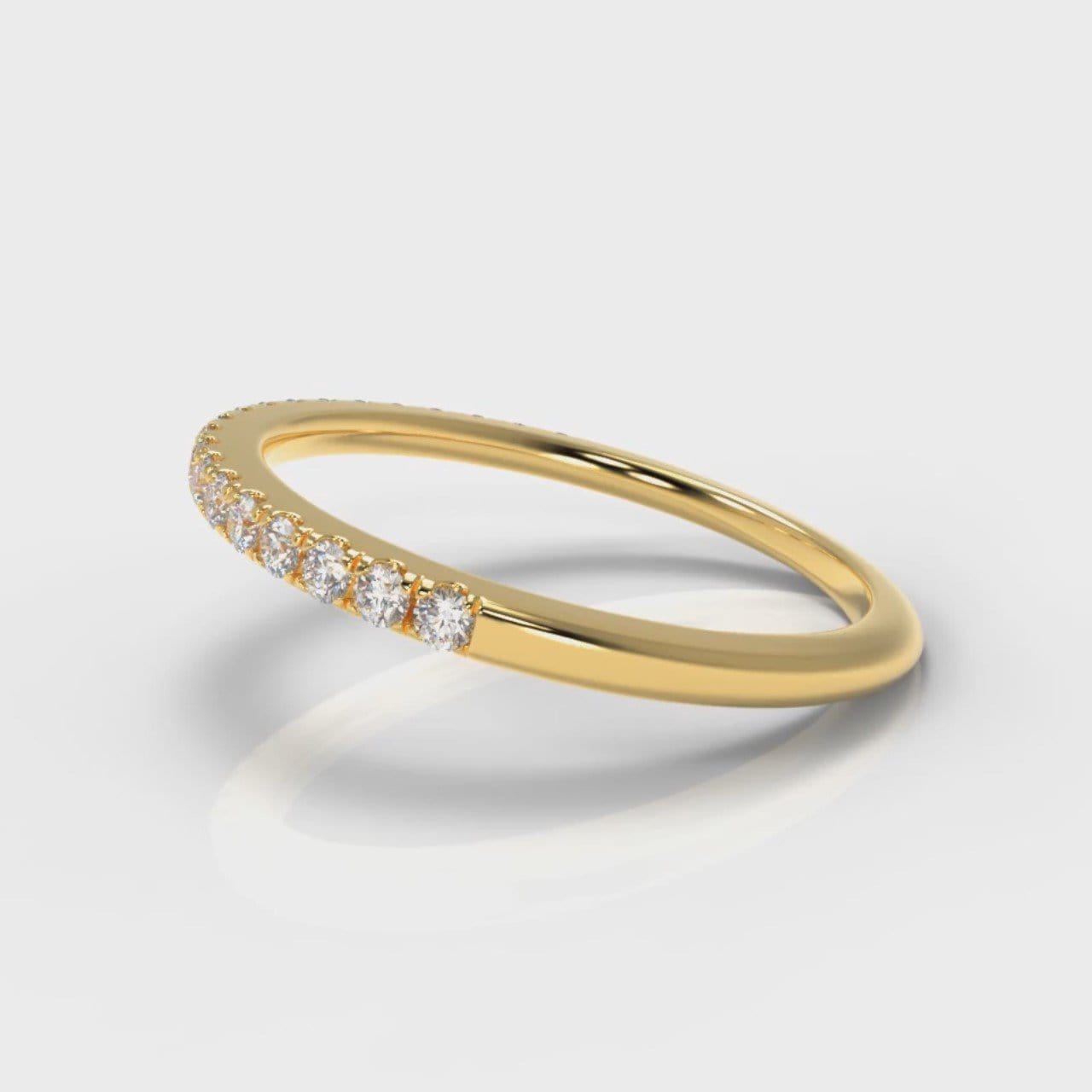 Petite Micropavé Diamond Wedding Ring - Yellow Gold