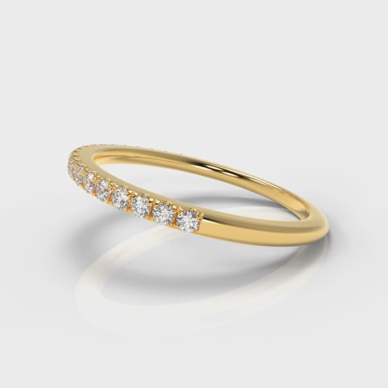Petite Micropavé Diamond Wedding Ring - Yellow Gold