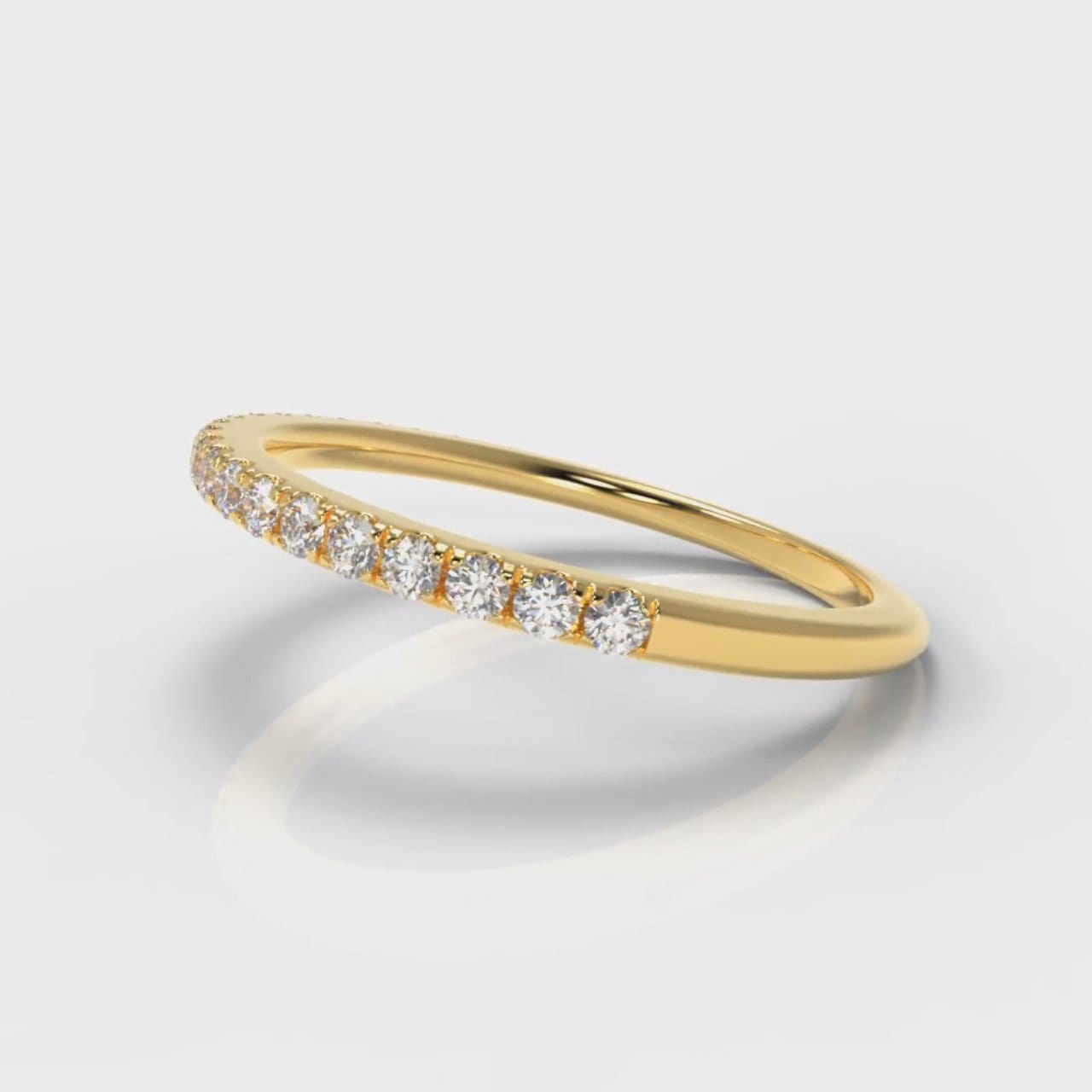 Petite Micropavé Diamond Wedding Ring - Yellow Gold