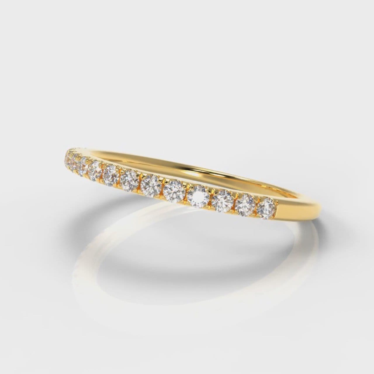 Petite Micropavé Diamond Wedding Ring - Yellow Gold