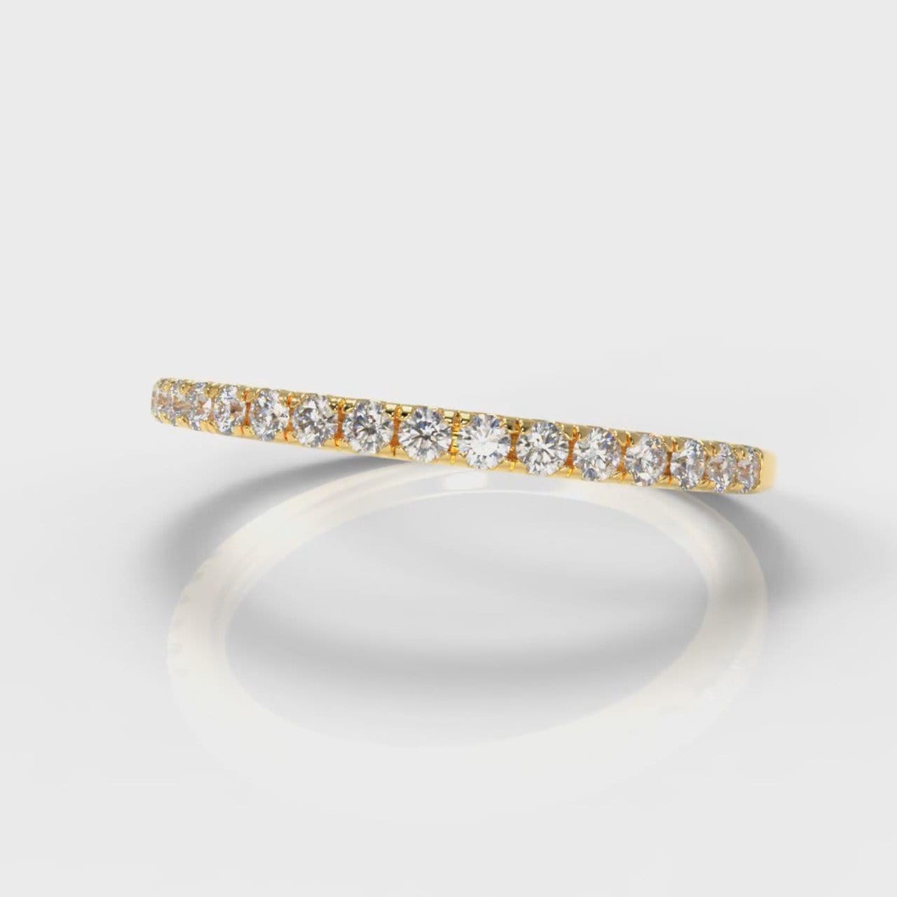 Petite Micropavé Diamond Wedding Ring - Yellow Gold