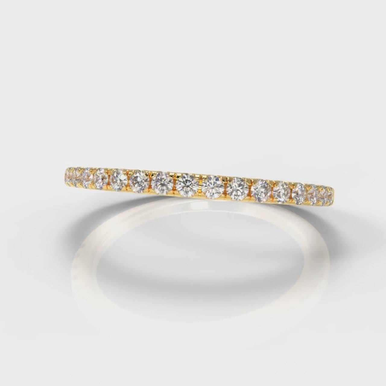 Petite Micropavé Diamond Wedding Ring - Yellow Gold