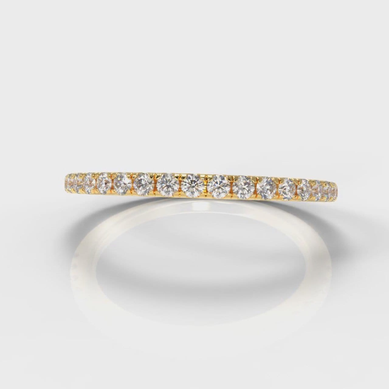 Petite Micropavé Diamond Wedding Ring - Yellow Gold