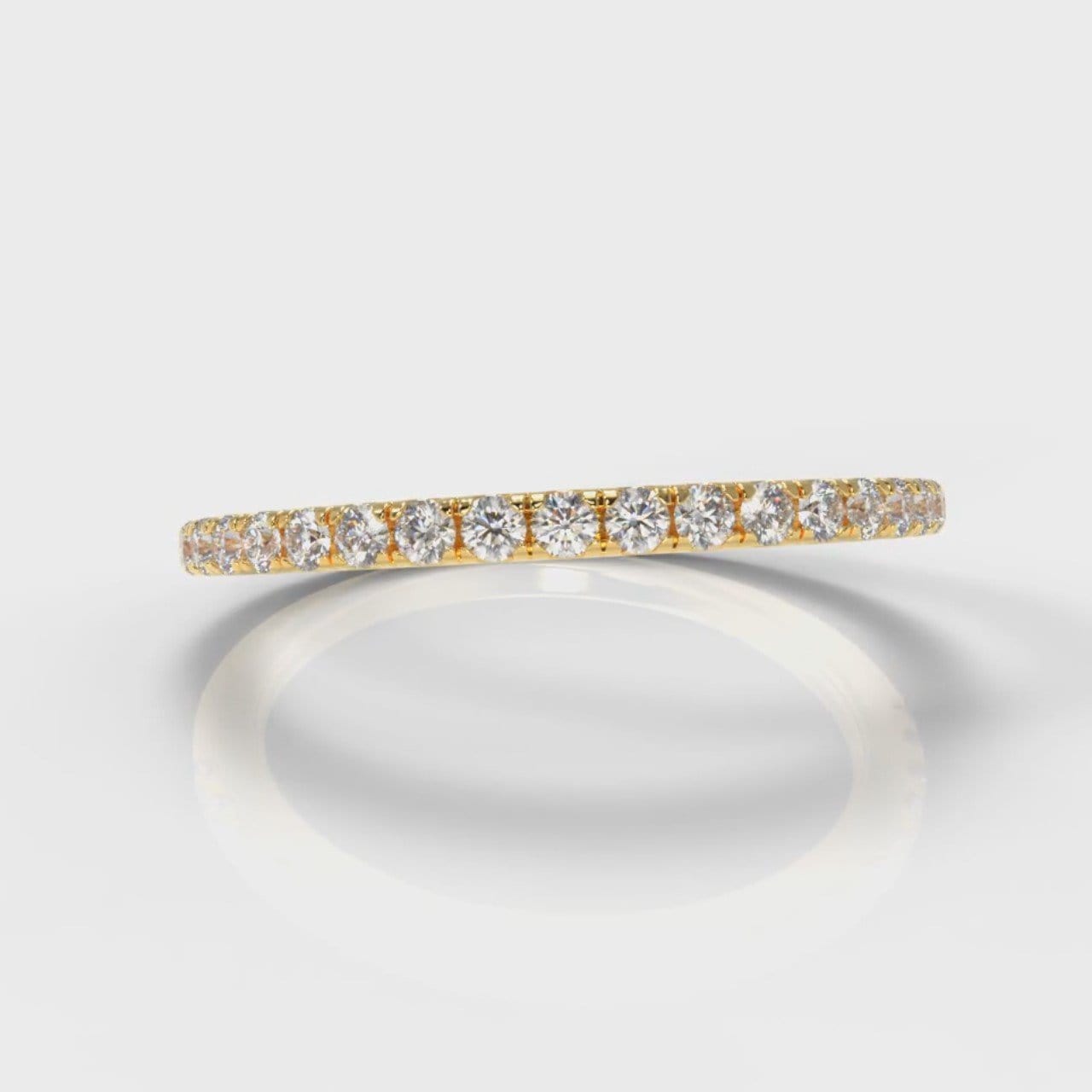 Petite Micropavé Diamond Wedding Ring - Yellow Gold