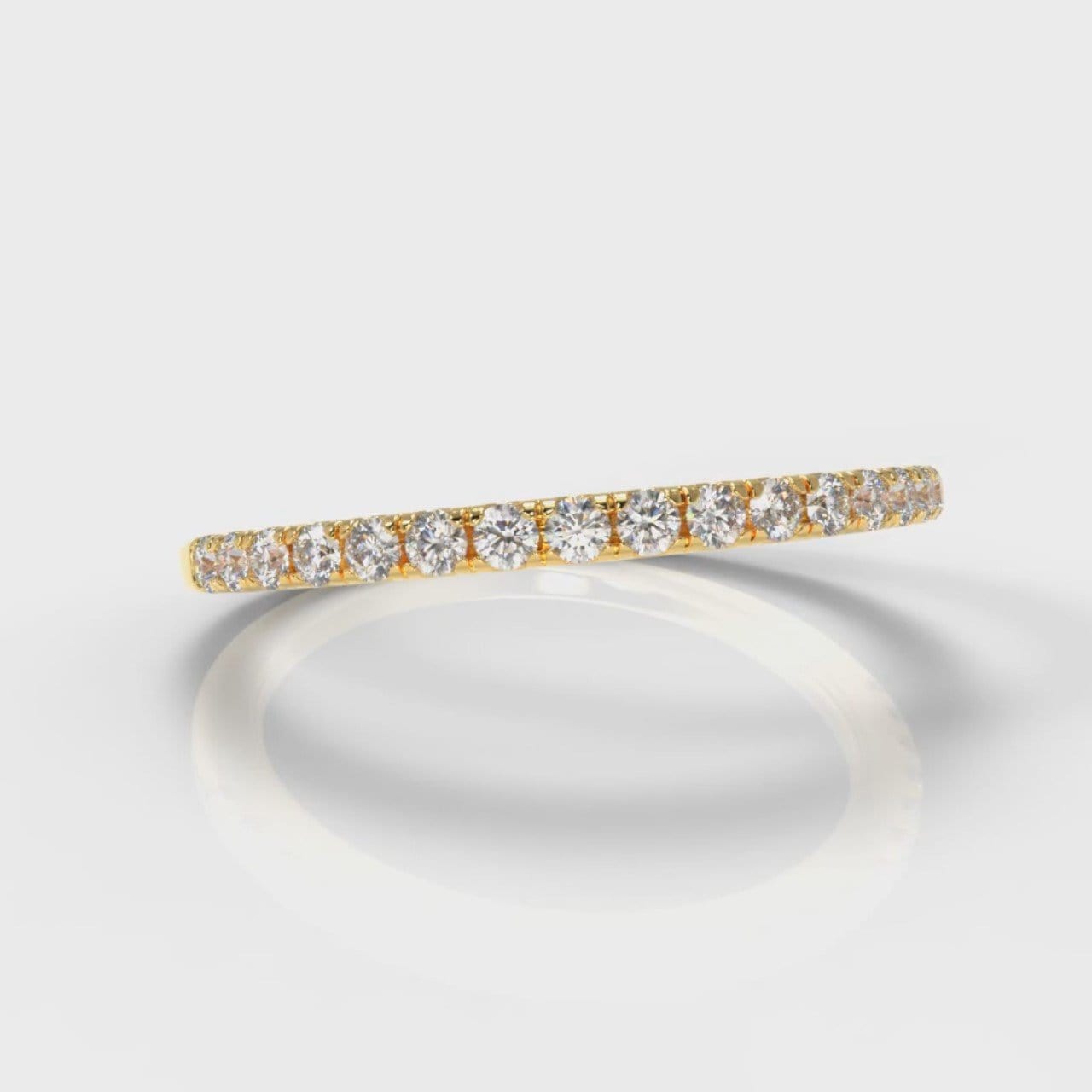 Petite Micropavé Diamond Wedding Ring - Yellow Gold