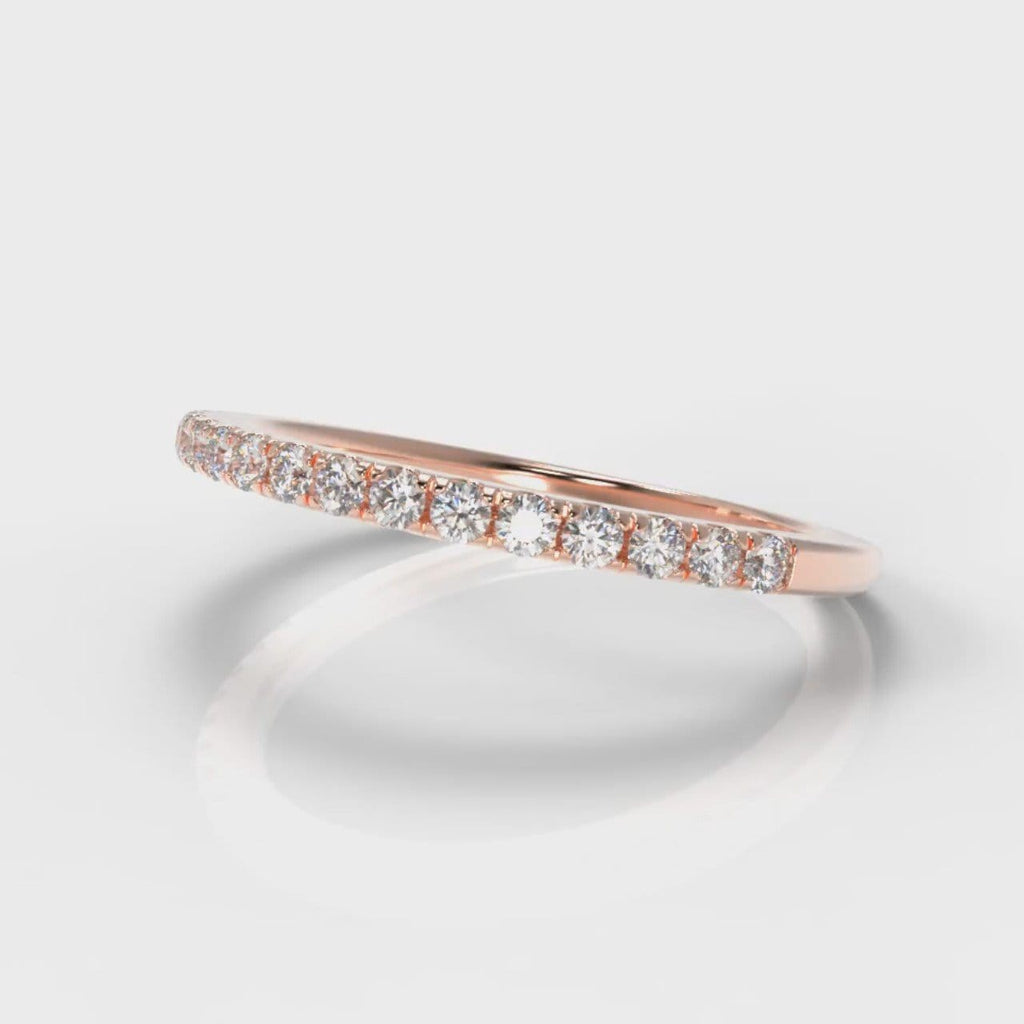 Petite Micropavé Diamond Wedding Ring - Rose Gold