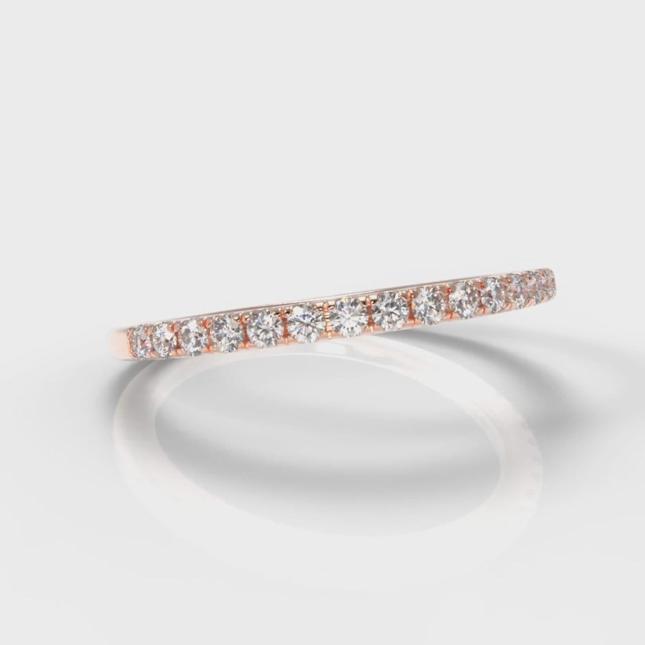 Petite Micropavé Diamond Wedding Ring - Rose Gold