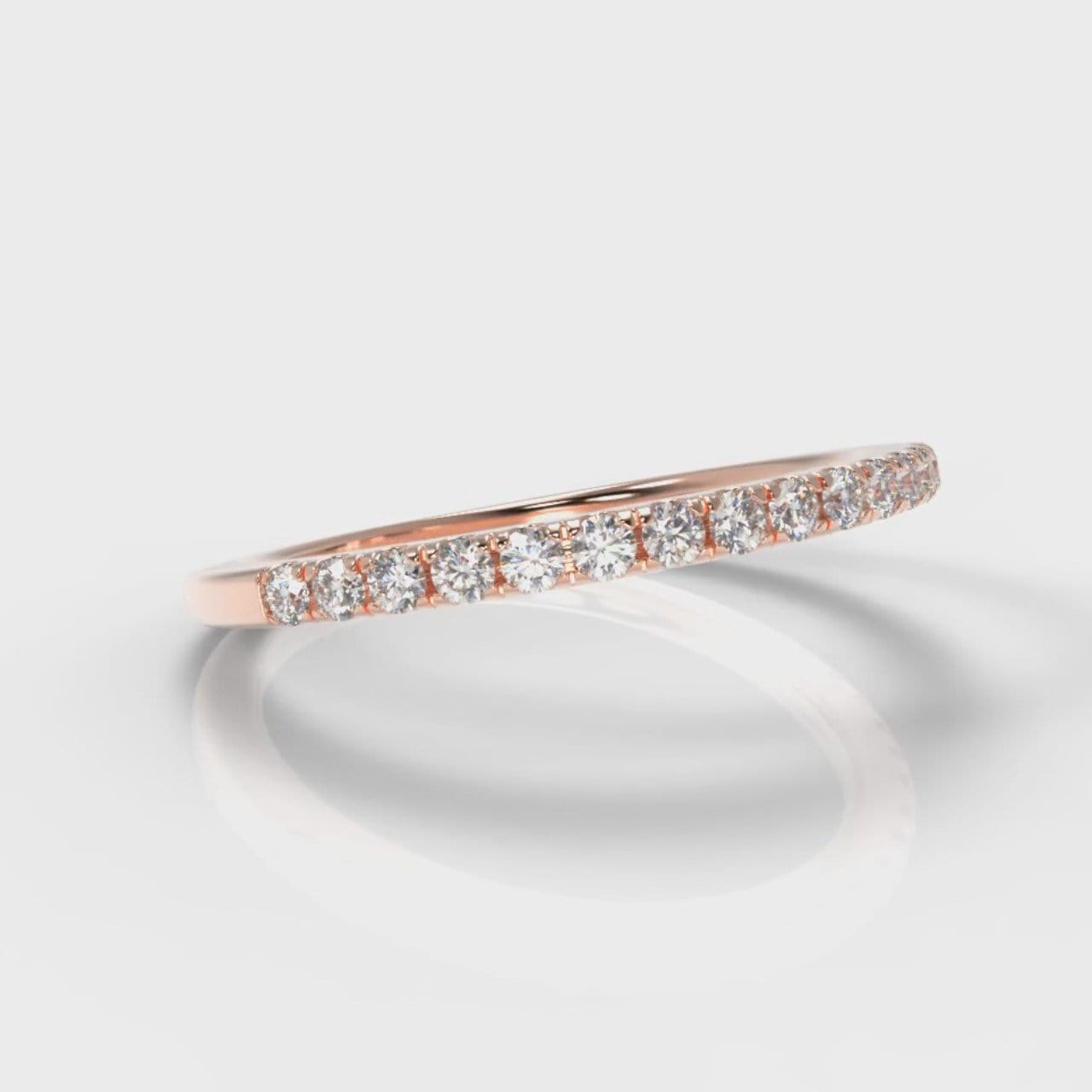 Petite Micropavé Diamond Wedding Ring - Rose Gold