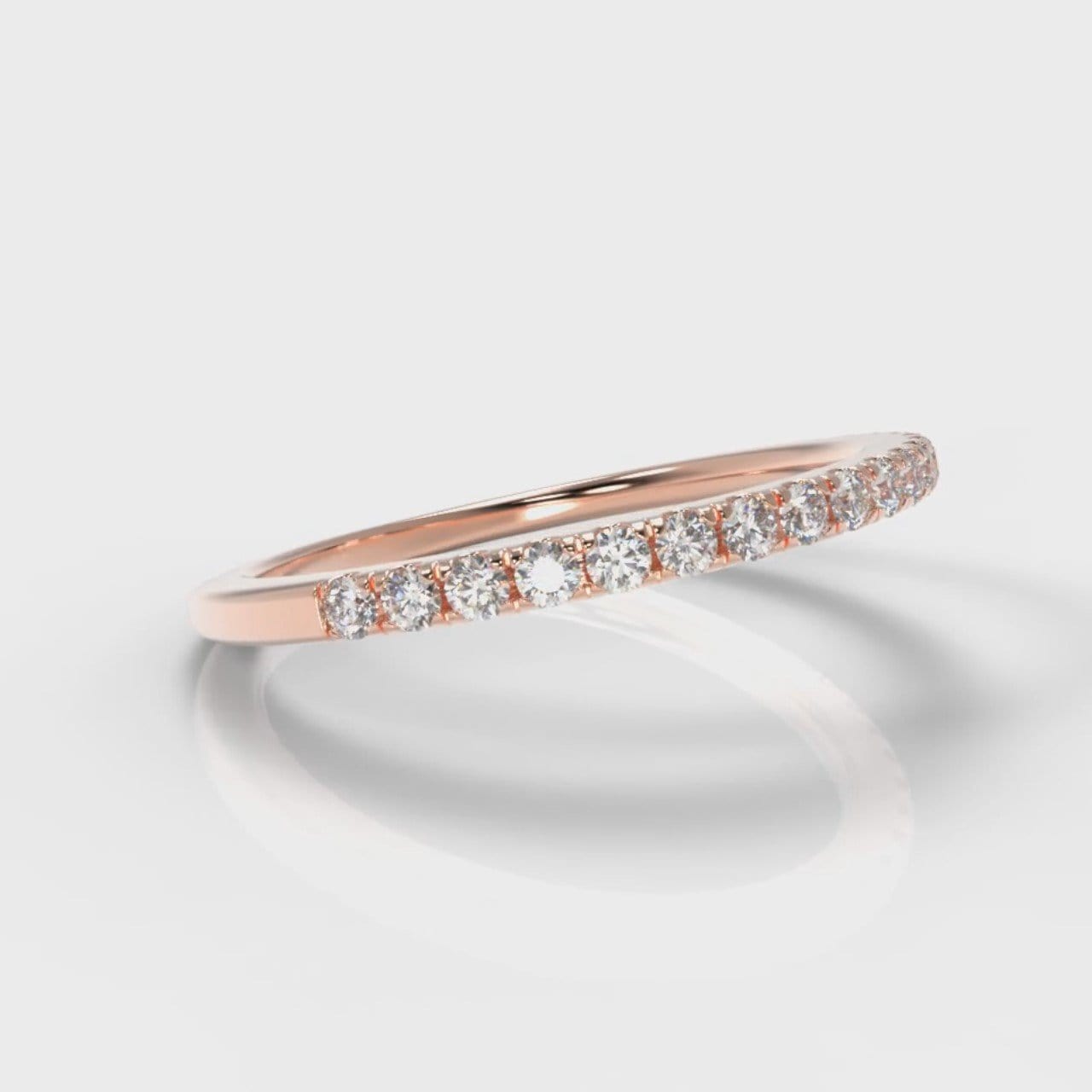 Petite Micropavé Diamond Wedding Ring - Rose Gold