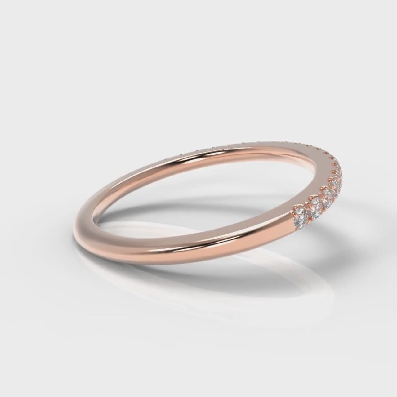 Petite Micropavé Diamond Wedding Ring - Rose Gold