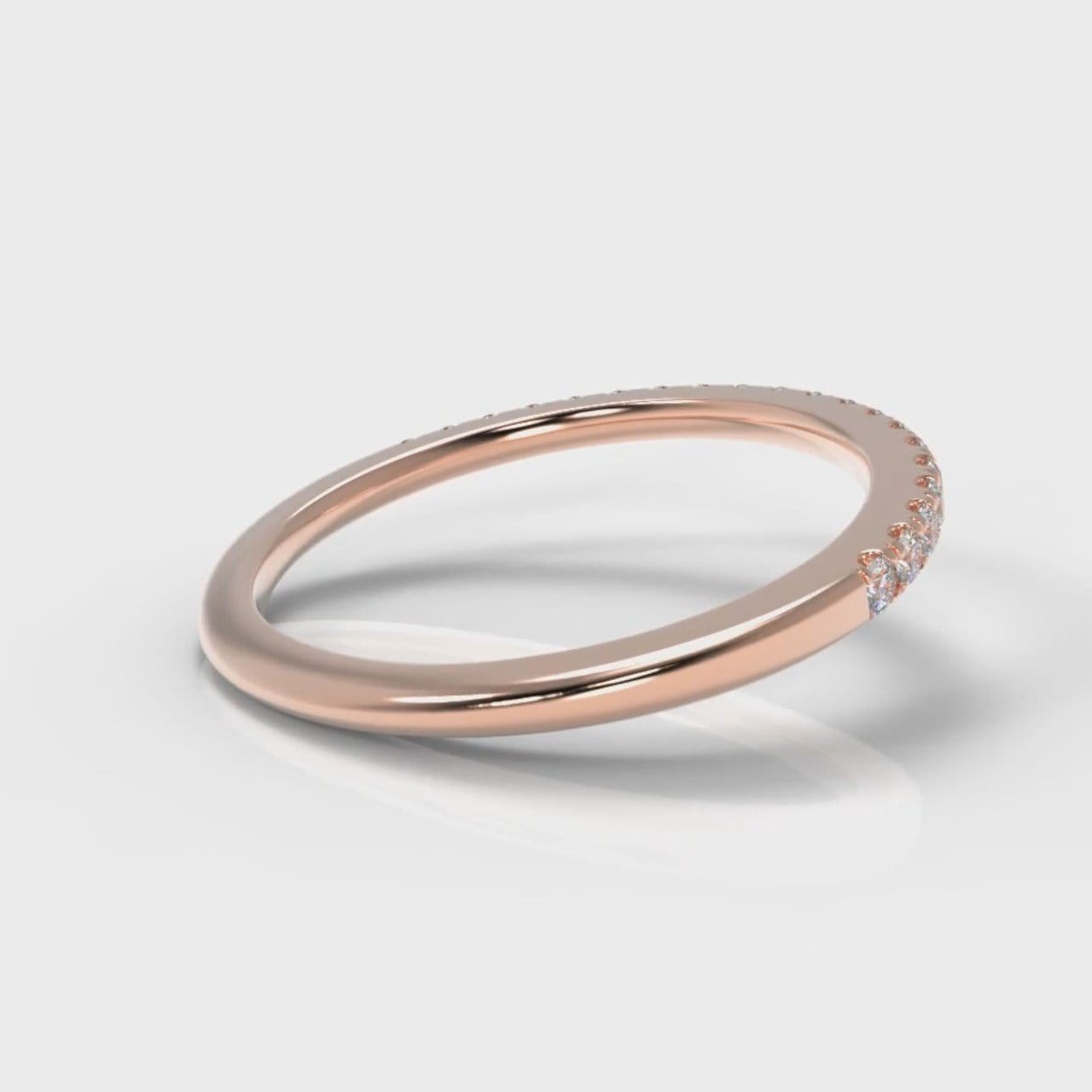 Petite Micropavé Diamond Wedding Ring - Rose Gold