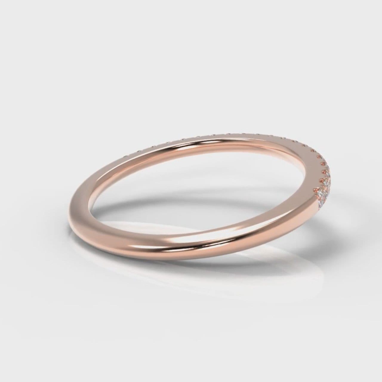 Petite Micropavé Diamond Wedding Ring - Rose Gold
