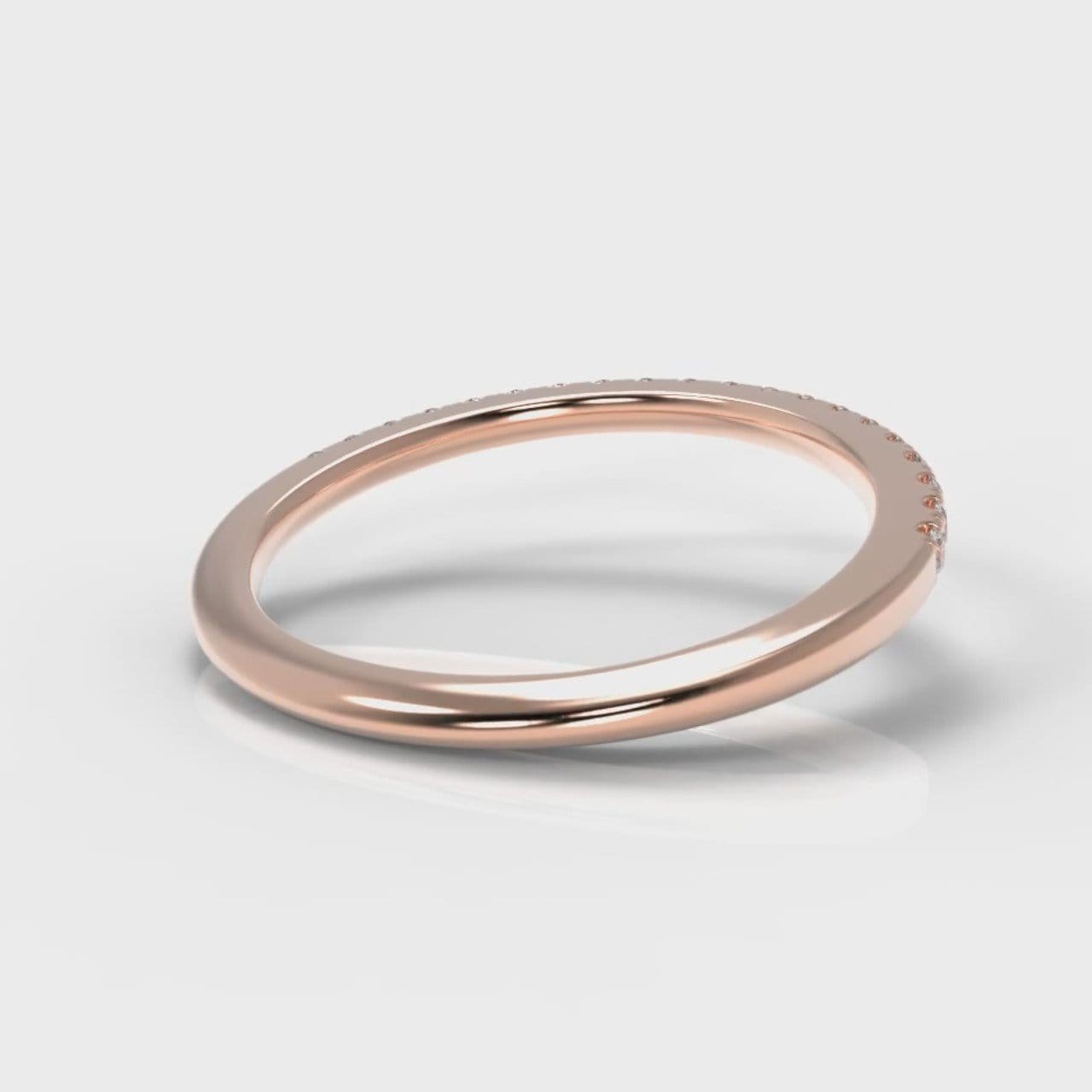 Petite Micropavé Diamond Wedding Ring - Rose Gold