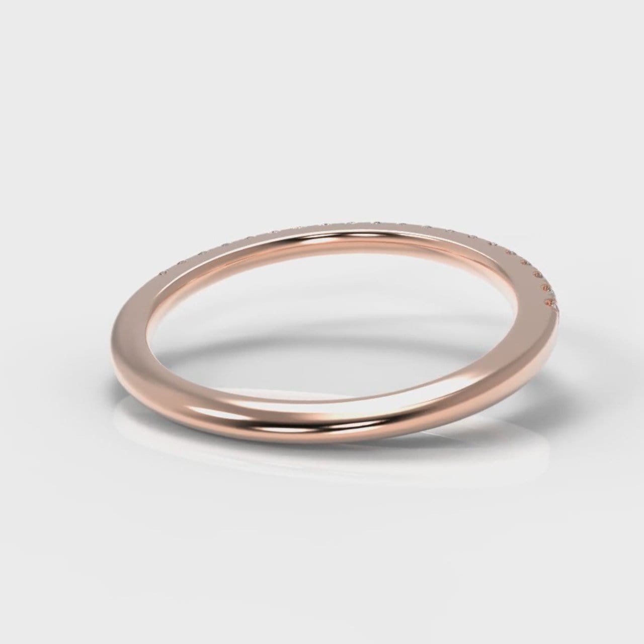 Petite Micropavé Diamond Wedding Ring - Rose Gold