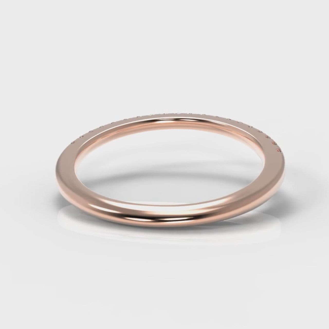Petite Micropavé Diamond Wedding Ring - Rose Gold