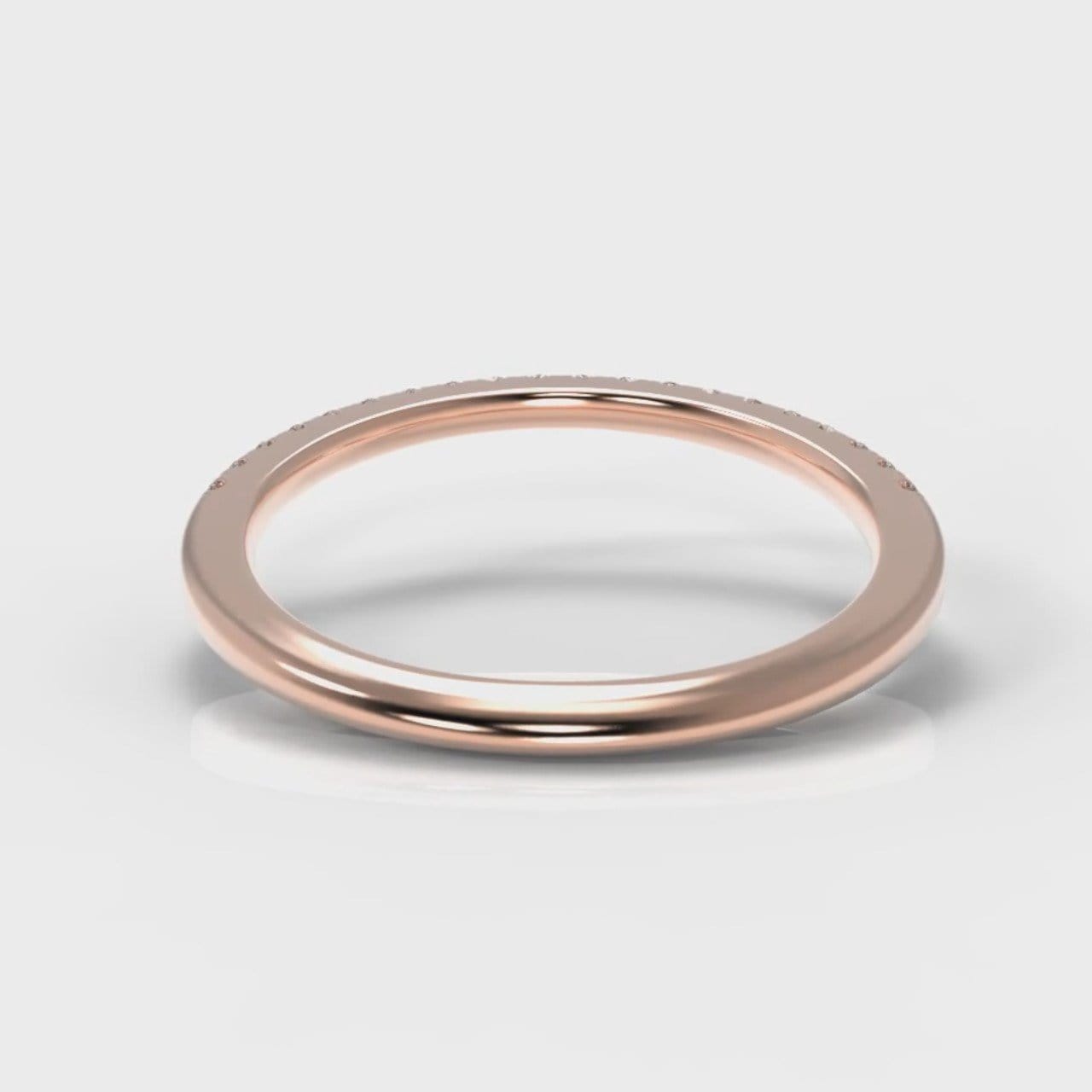 Petite Micropavé Diamond Wedding Ring - Rose Gold