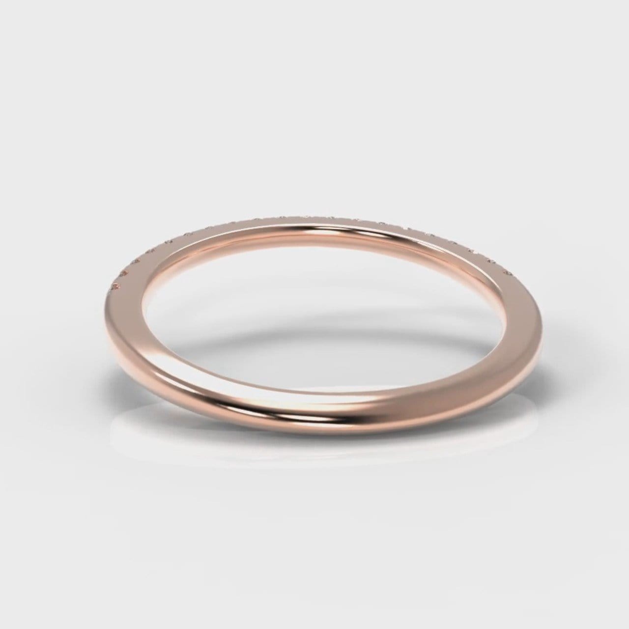 Petite Micropavé Diamond Wedding Ring - Rose Gold