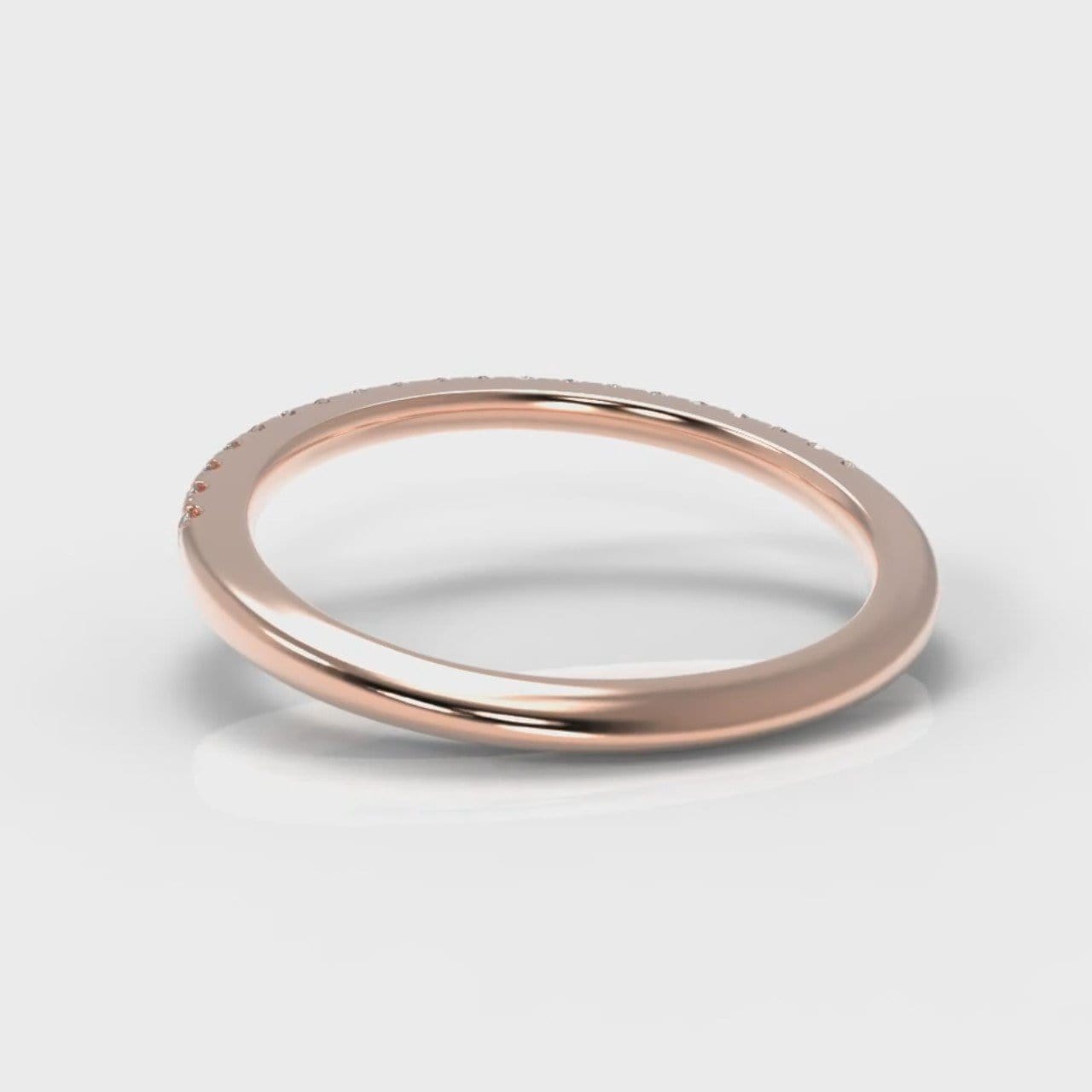 Petite Micropavé Diamond Wedding Ring - Rose Gold