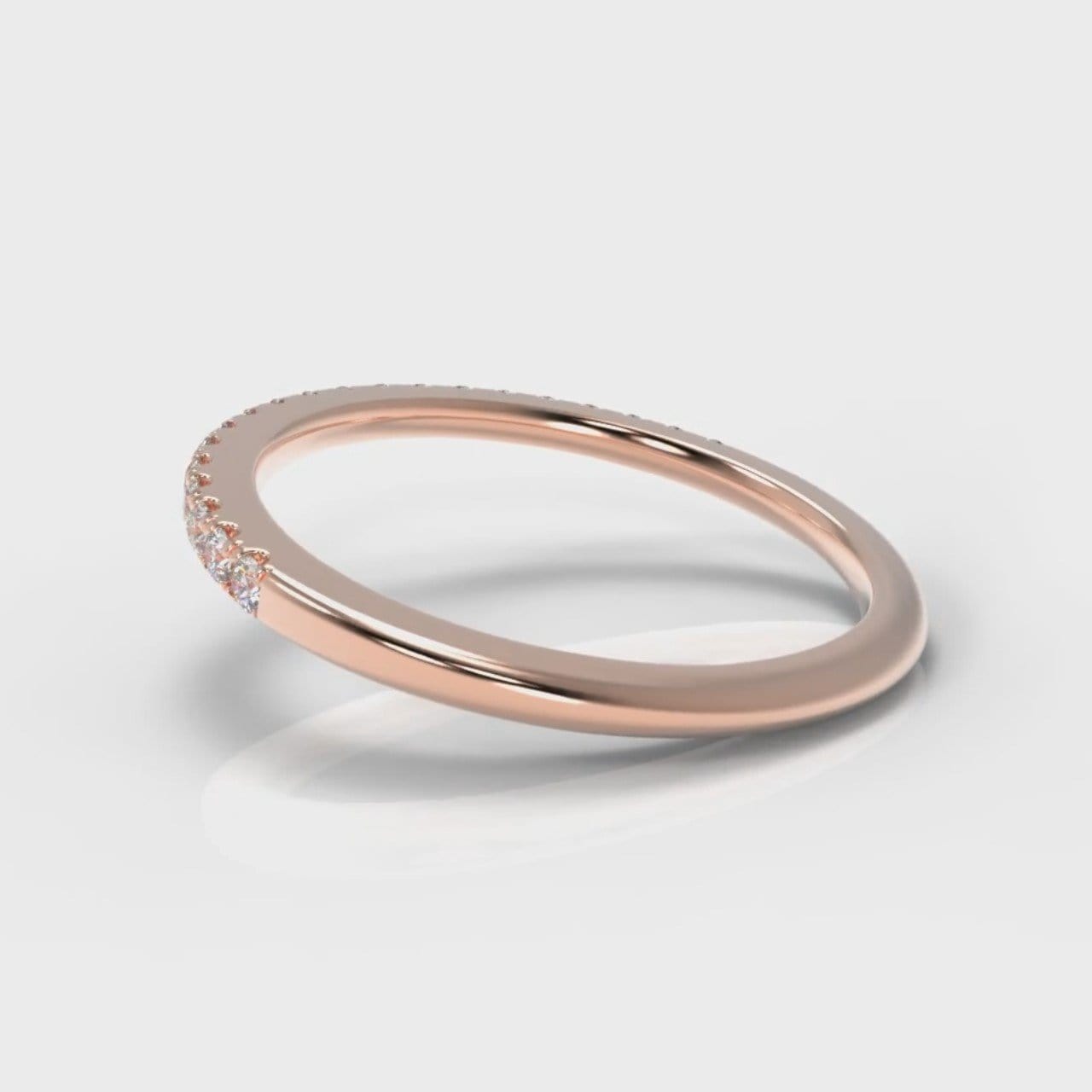 Petite Micropavé Diamond Wedding Ring - Rose Gold