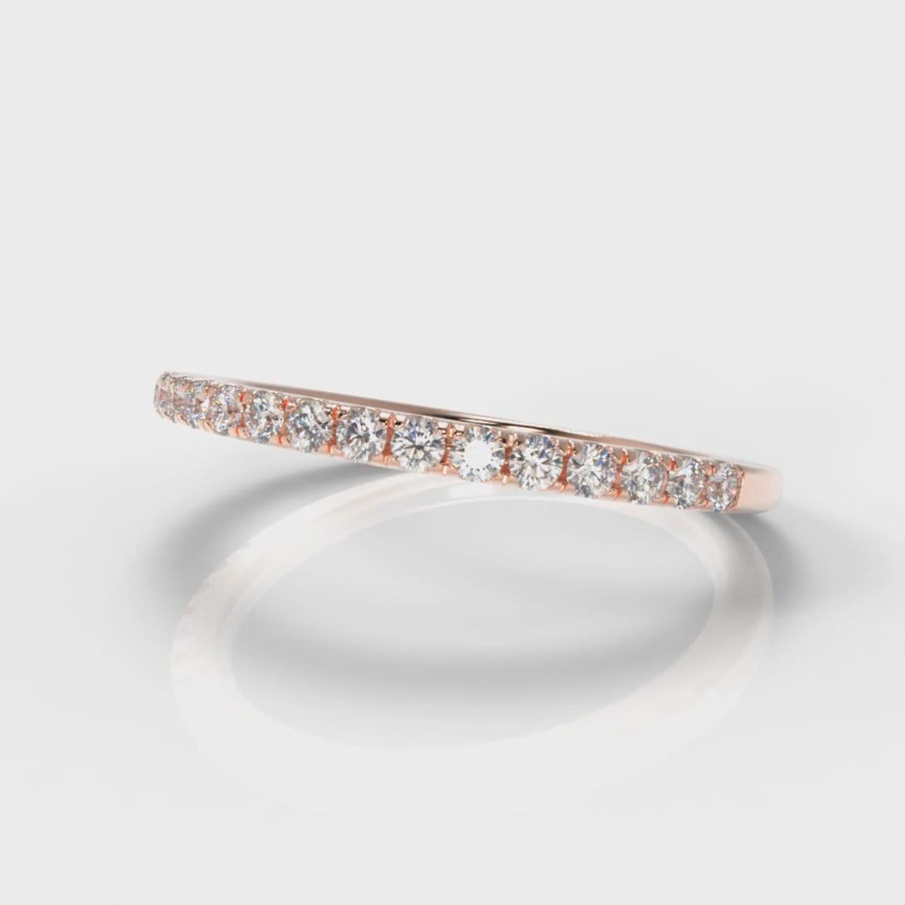 Petite Micropavé Diamond Wedding Ring - Rose Gold