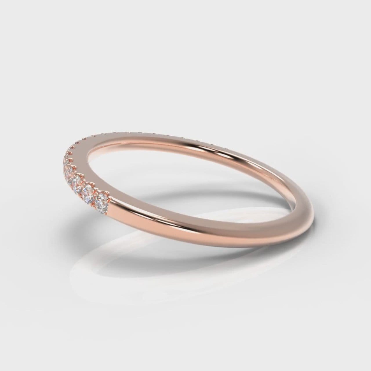 Petite Micropavé Diamond Wedding Ring - Rose Gold