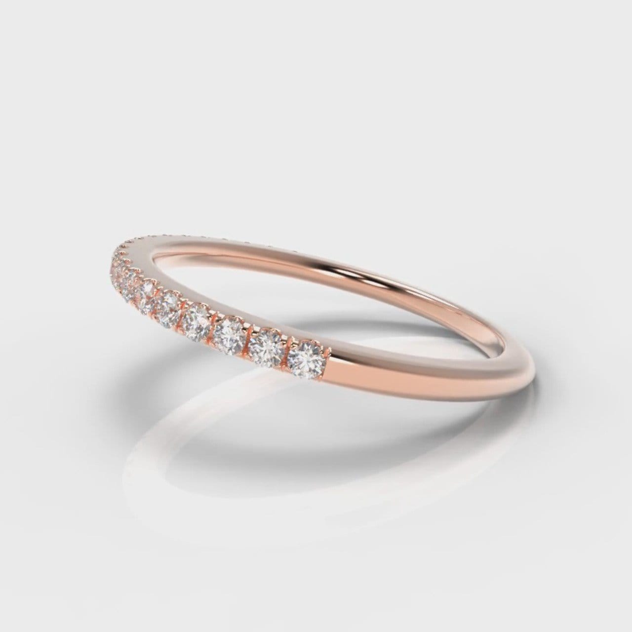 Petite Micropavé Diamond Wedding Ring - Rose Gold