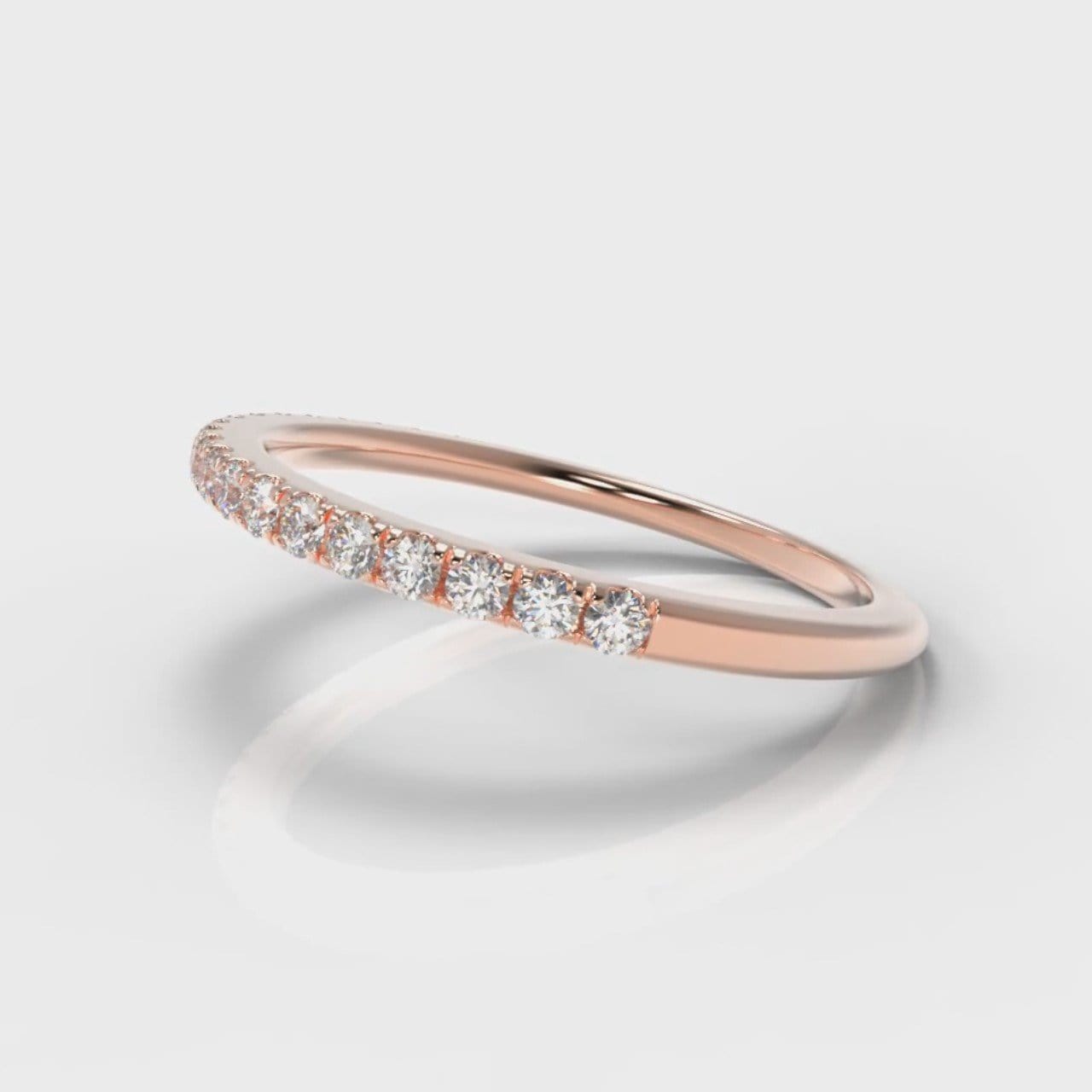 Petite Micropavé Diamond Wedding Ring - Rose Gold