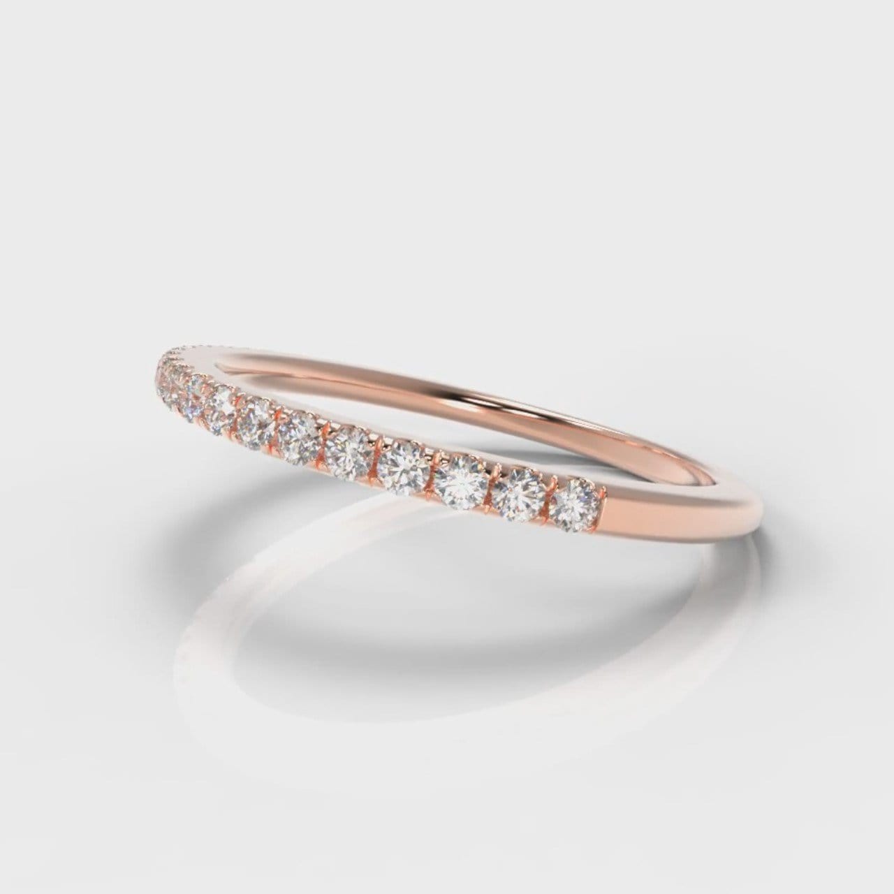 Petite Micropavé Diamond Wedding Ring - Rose Gold