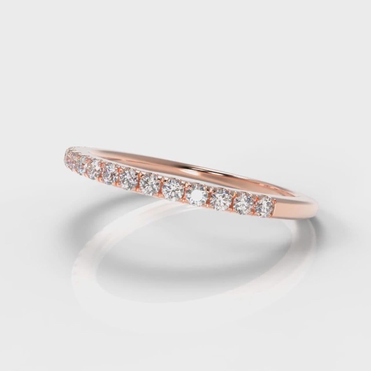 Petite Micropavé Diamond Wedding Ring - Rose Gold