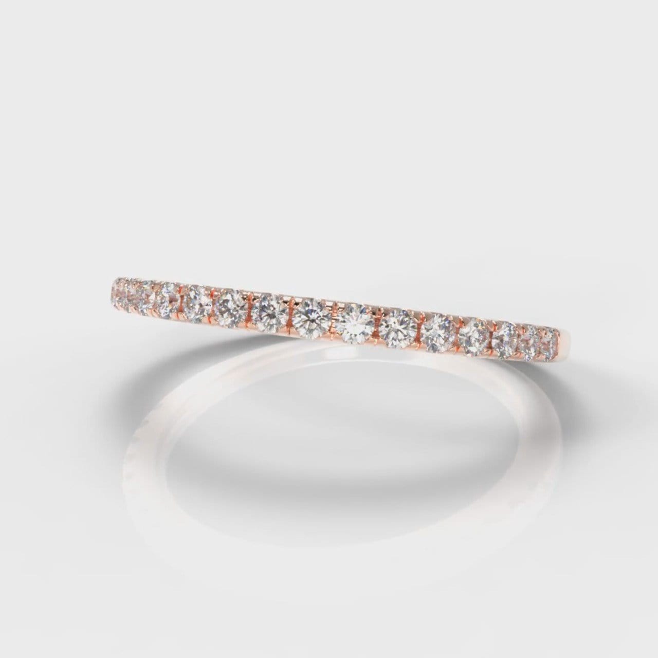 Petite Micropavé Diamond Wedding Ring - Rose Gold