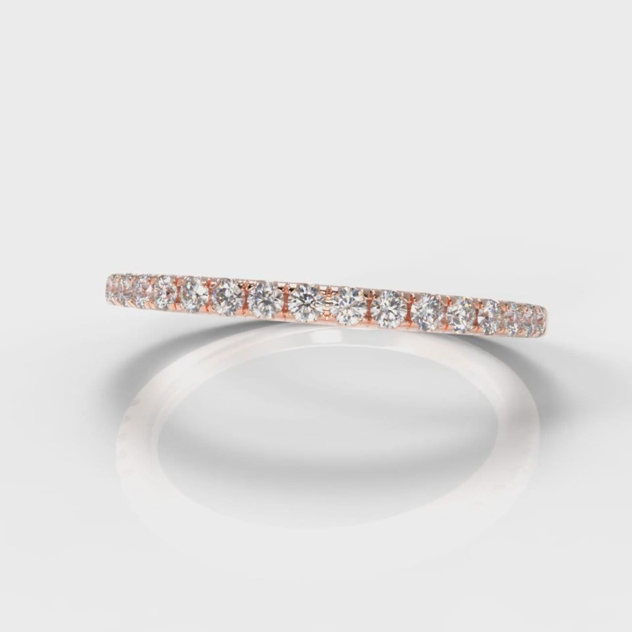Petite Micropavé Diamond Wedding Ring - Rose Gold