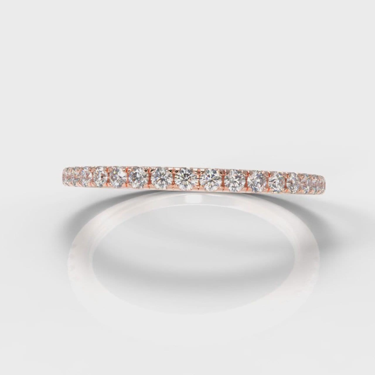 Petite Micropavé Diamond Wedding Ring - Rose Gold