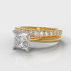 Carrée Solitaire Princess Cut Diamond Bridal Set - Yellow Gold