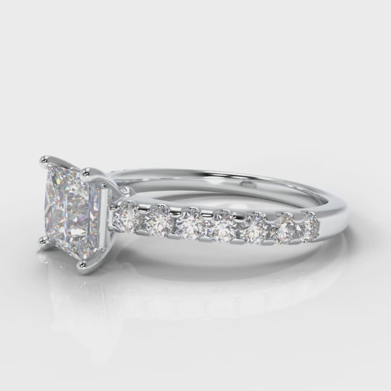 Carrée Micropavé Princess Cut Diamond Engagement Ring
