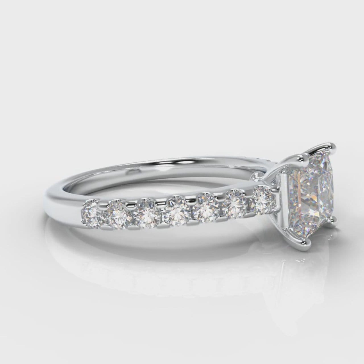 Carrée Micropavé Princess Cut Diamond Engagement Ring