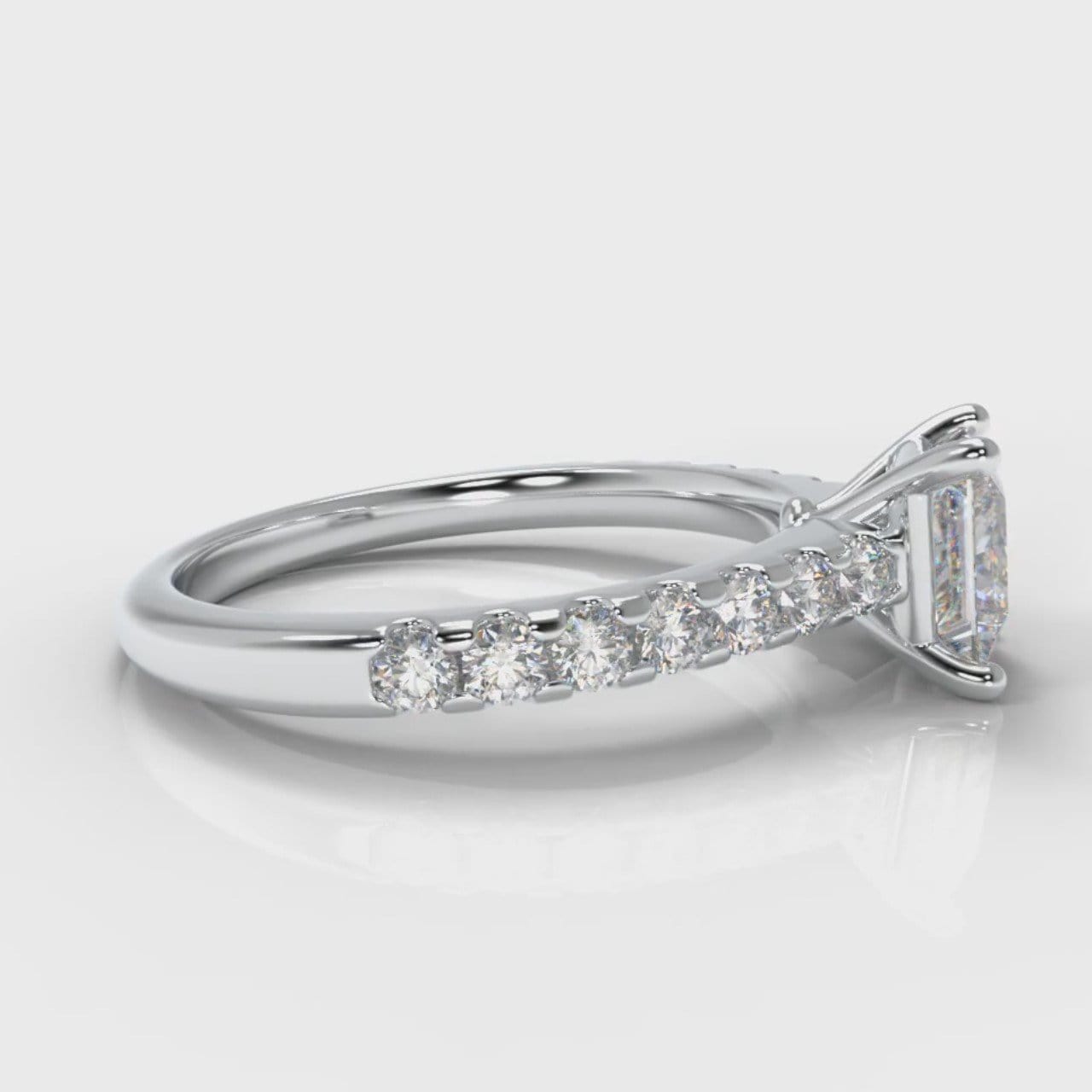 Carrée Micropavé Princess Cut Diamond Engagement Ring