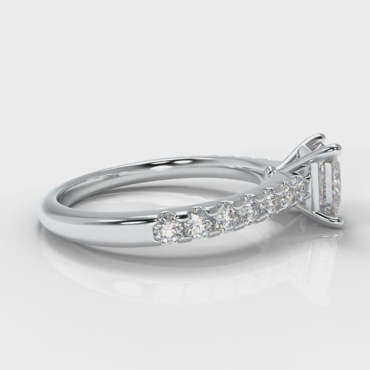 Carrée Micropavé Princess Cut Diamond Engagement Ring