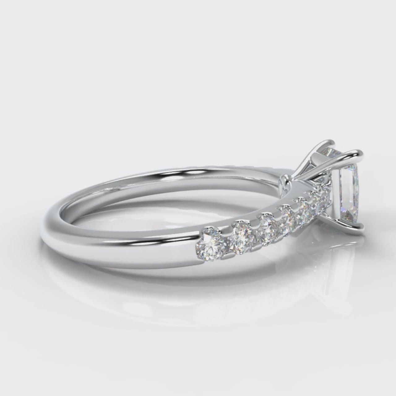 Carrée Micropavé Princess Cut Diamond Engagement Ring