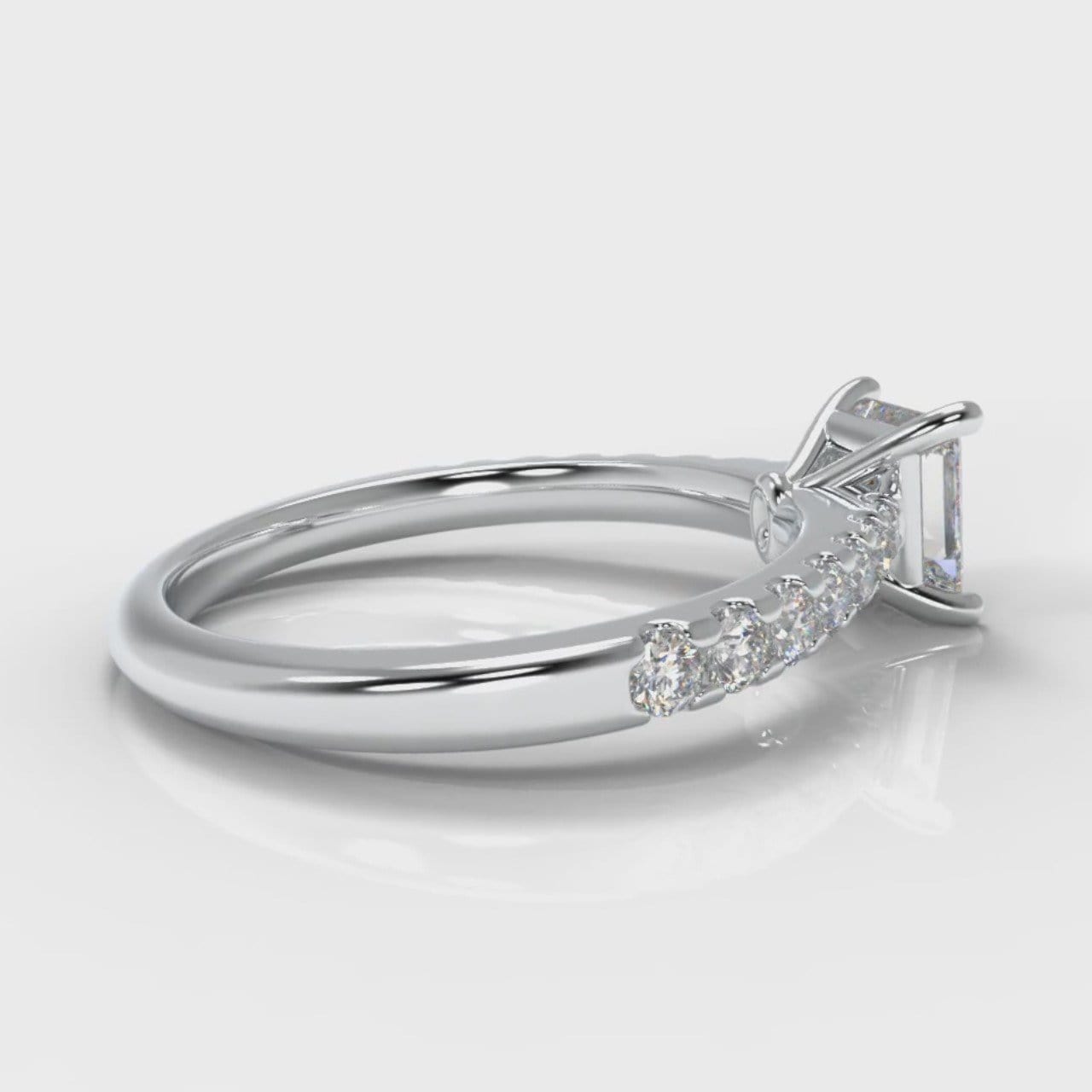 Carrée Micropavé Princess Cut Diamond Engagement Ring