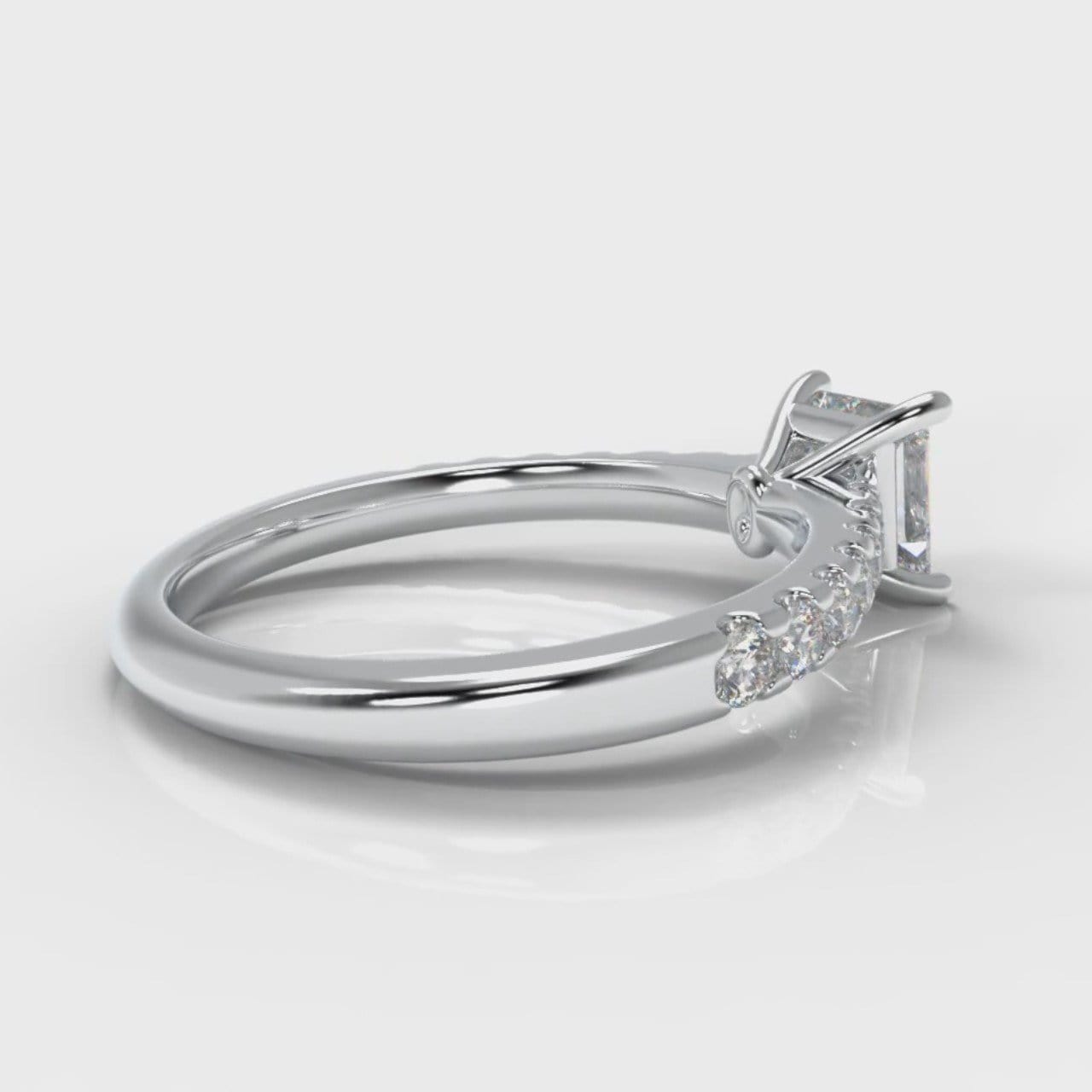 Carrée Micropavé Princess Cut Diamond Engagement Ring